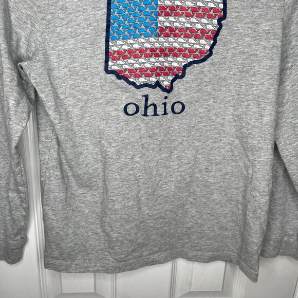 Vineyard Vines Kids Long-Sleeve Ohio State Icon T-Shirt Kids Boys Gray Sz Medium - Picture 6 of 9